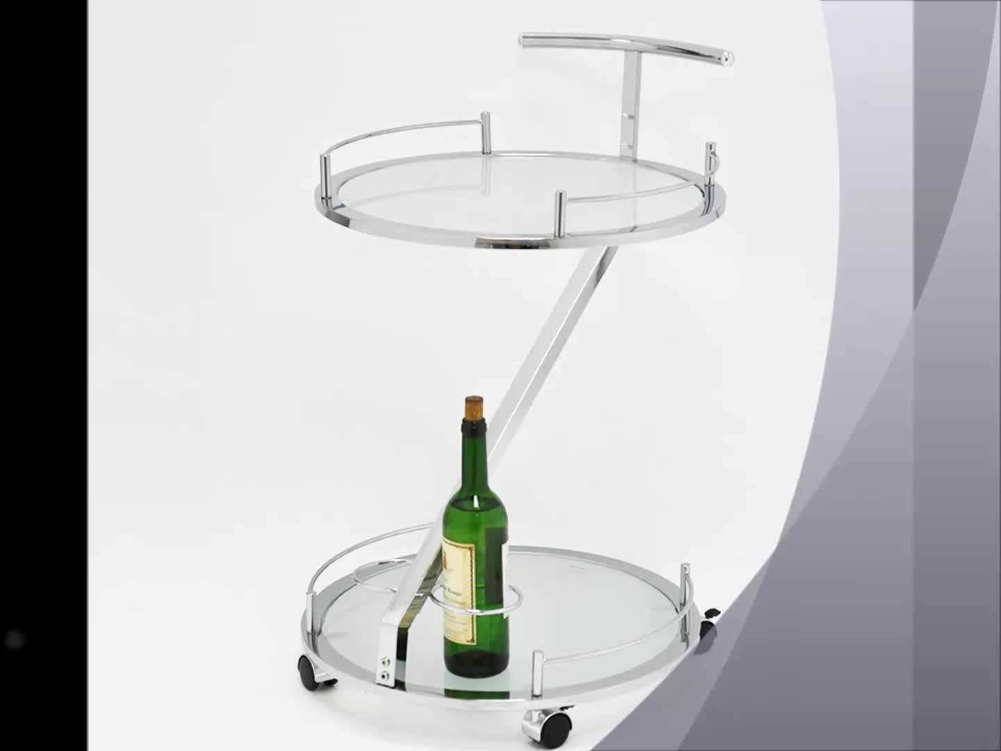 2tier Round Glass Trolley And 2 Pieces Wine Rack Buy Wine Rack