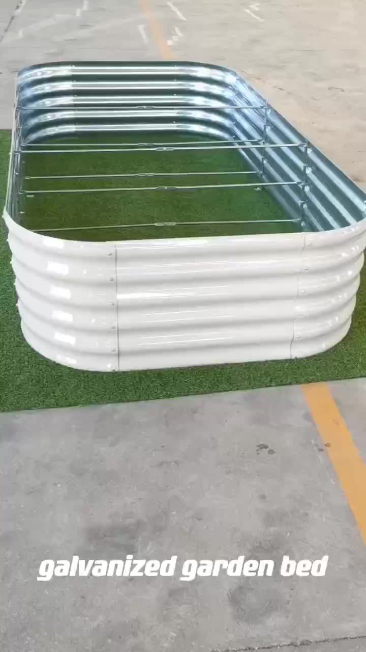 Galvanized Metal Rectangle Raised Garden Bed Metal Garden Planter Box