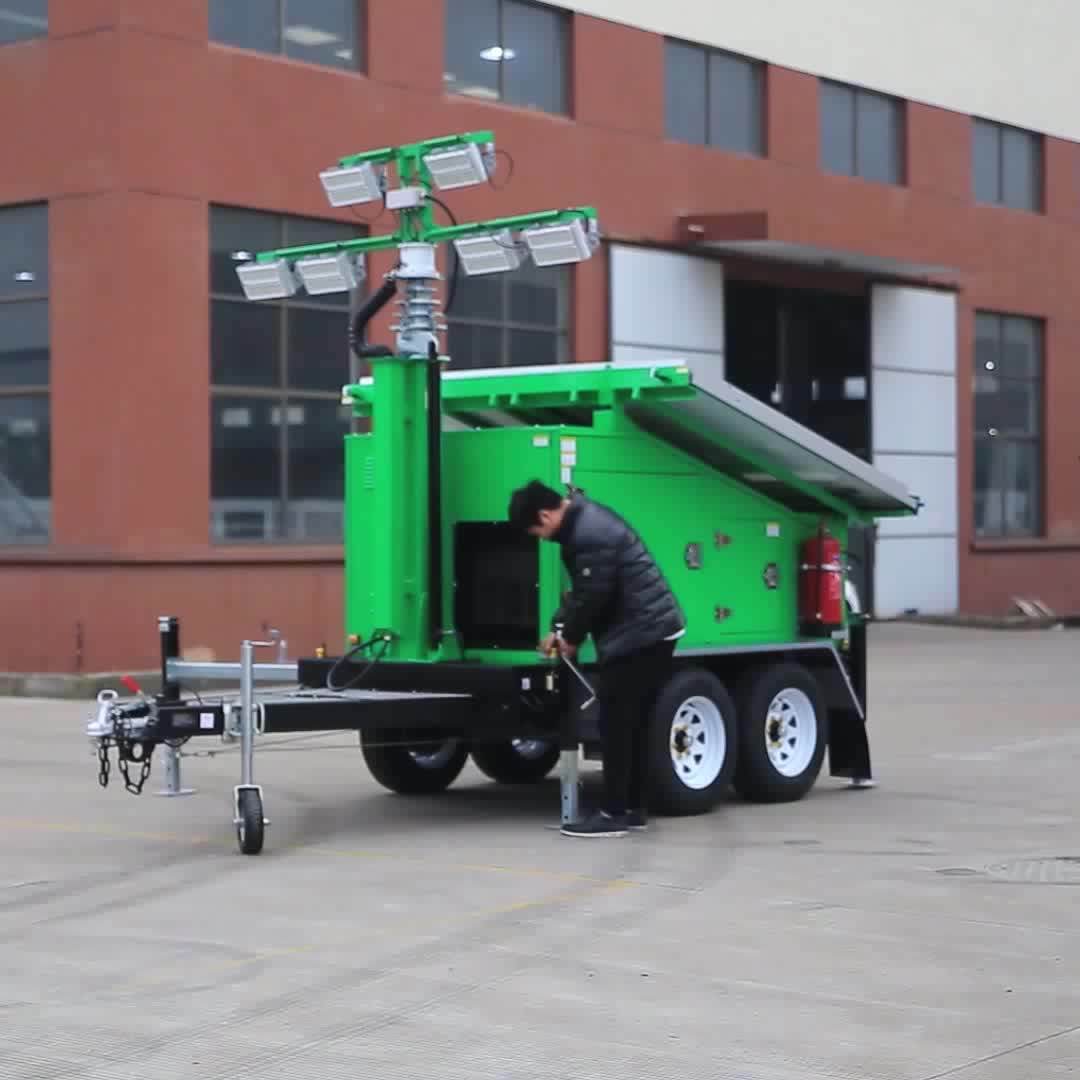 Led Rechargeable Portable Fluorescent Light Tower Trailer For Outdoor