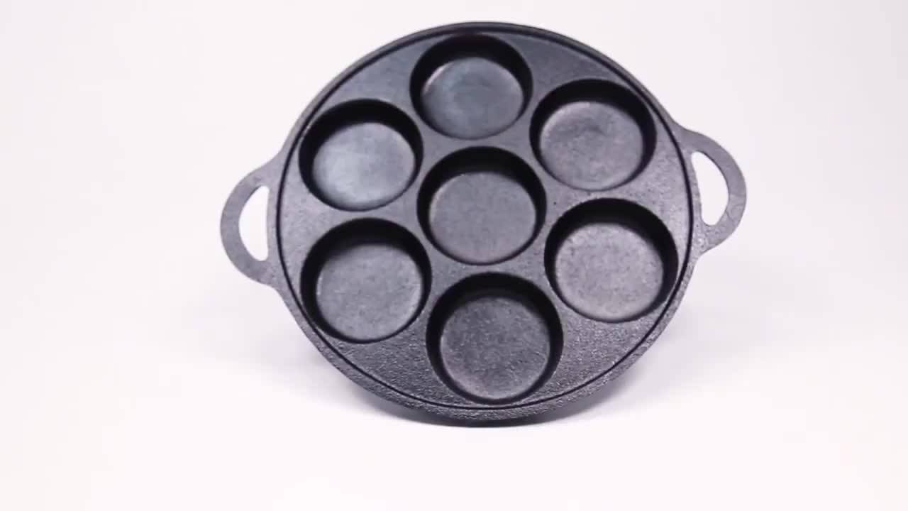 Hot Sales Preseasoned Pancake 7 Round Holes Cast Iron Bake Pan Buy 7