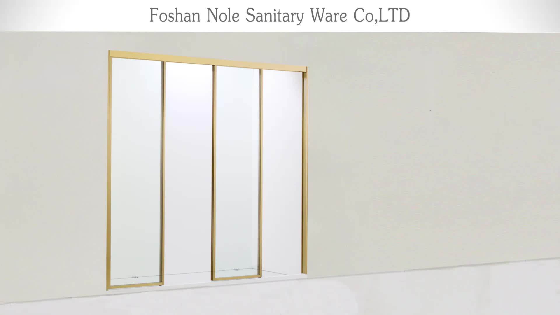 Stainless Steel Four Panel Sliding Glass Ultraquiet Design Glass