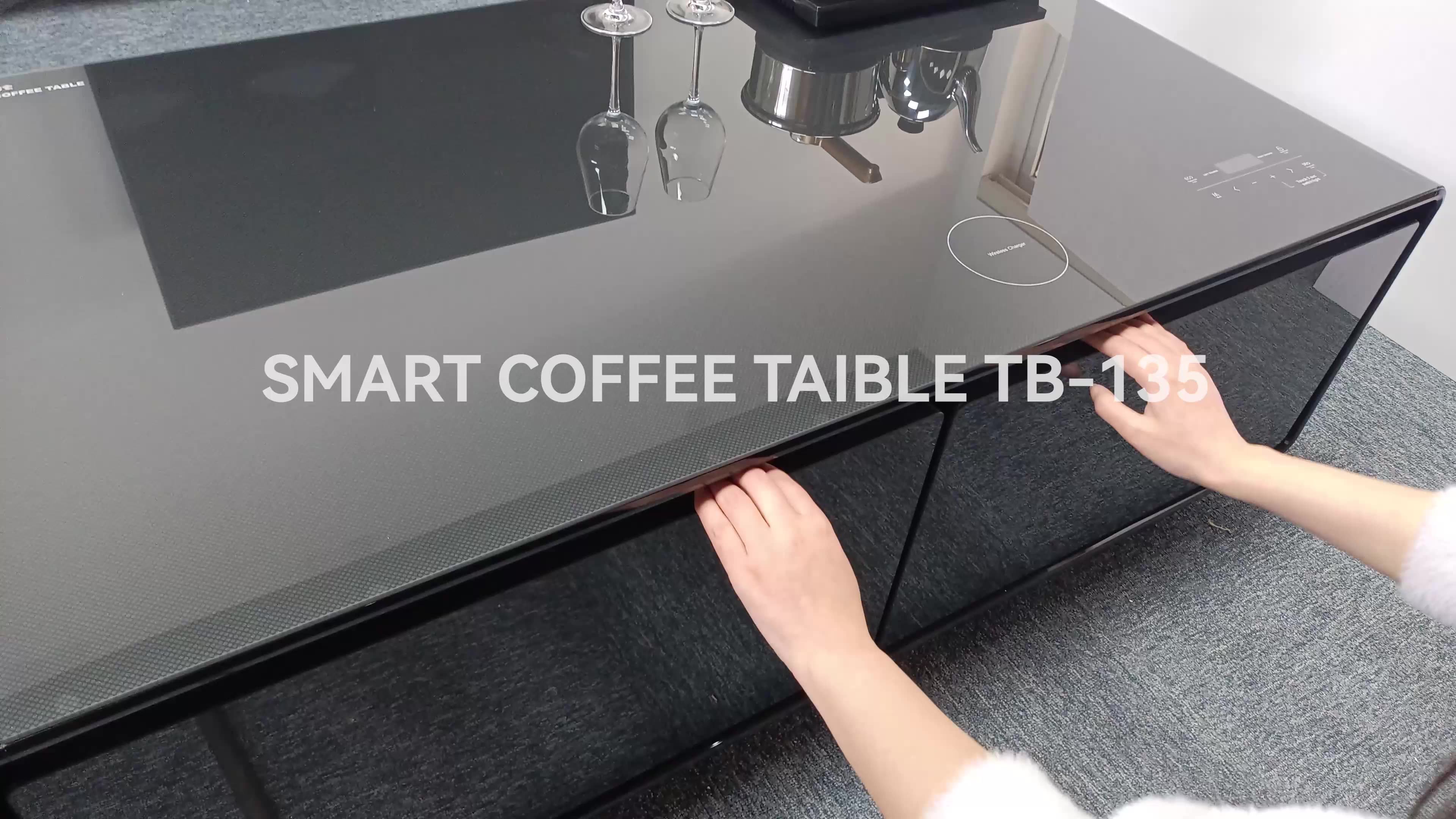 Refrigerator Coffee Table 135l With Dual Usb Charging Port And Builtin