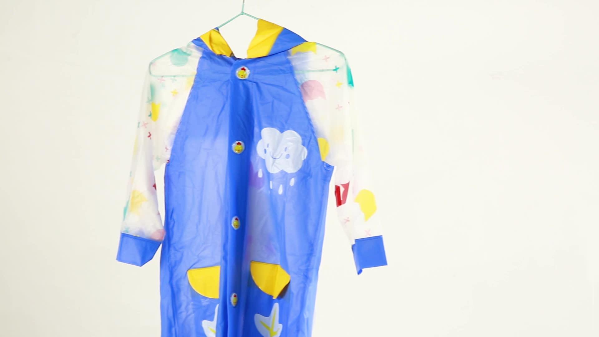 Cute Waterproof Pvc Clear Raincoat For Kids,Children Foldable Raincoat