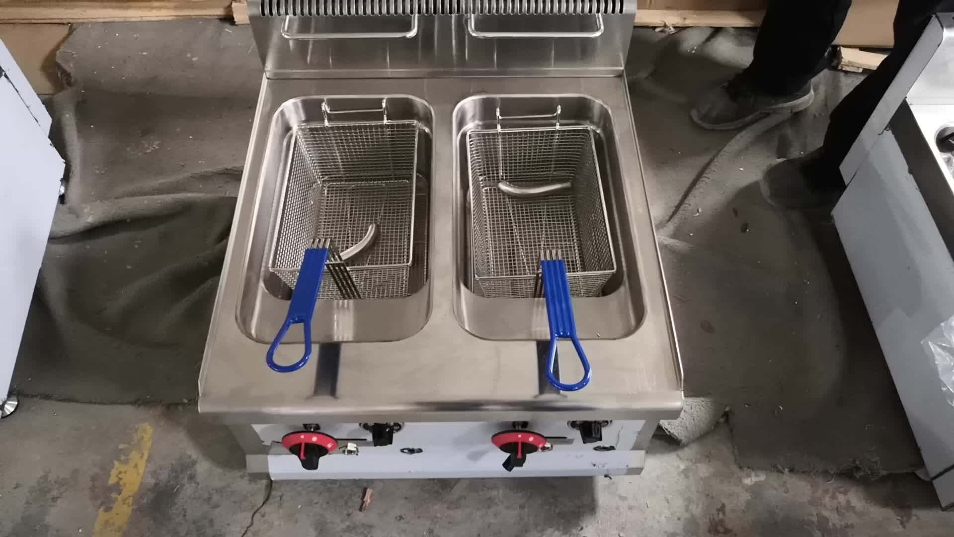 Stainless Steel Gas Chips Deep Fryer For Restaurant Kfc Fast Food Shop