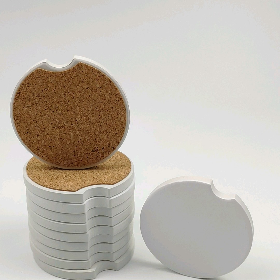 2 New Custom Sublimation Ceramic Car Cup Coaster Wholesale Ceramic Car