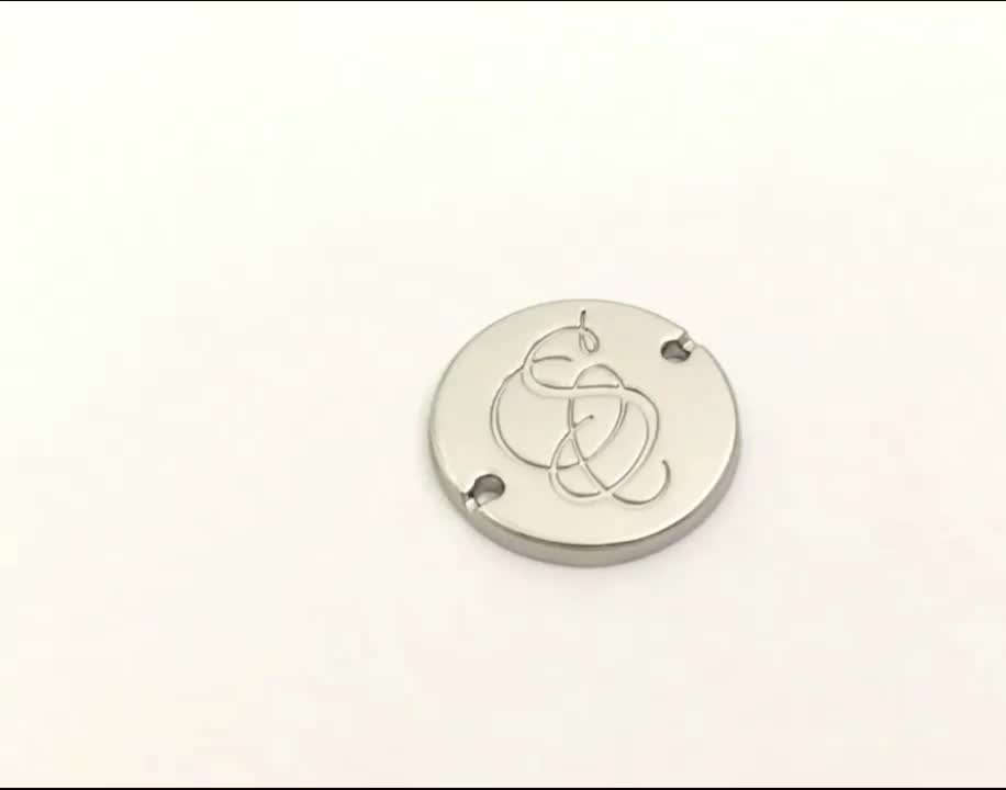 Professional Custom Sew Metal Tags For Clothing,Custom Round Shape With