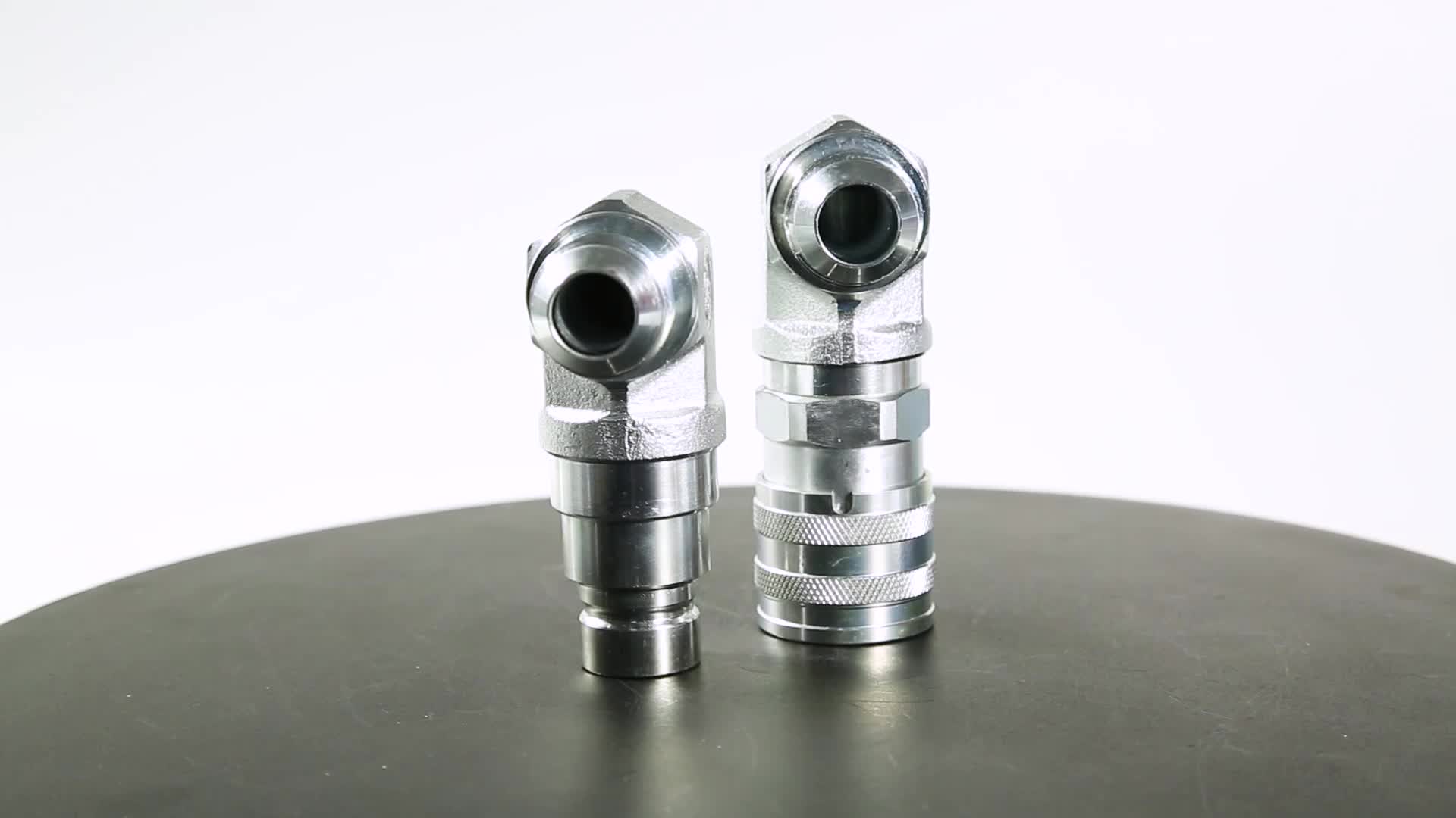 90 Degree Right Angle Flat Face Hydraulic Quick Connect Couplers Skid Steer Loader Quick