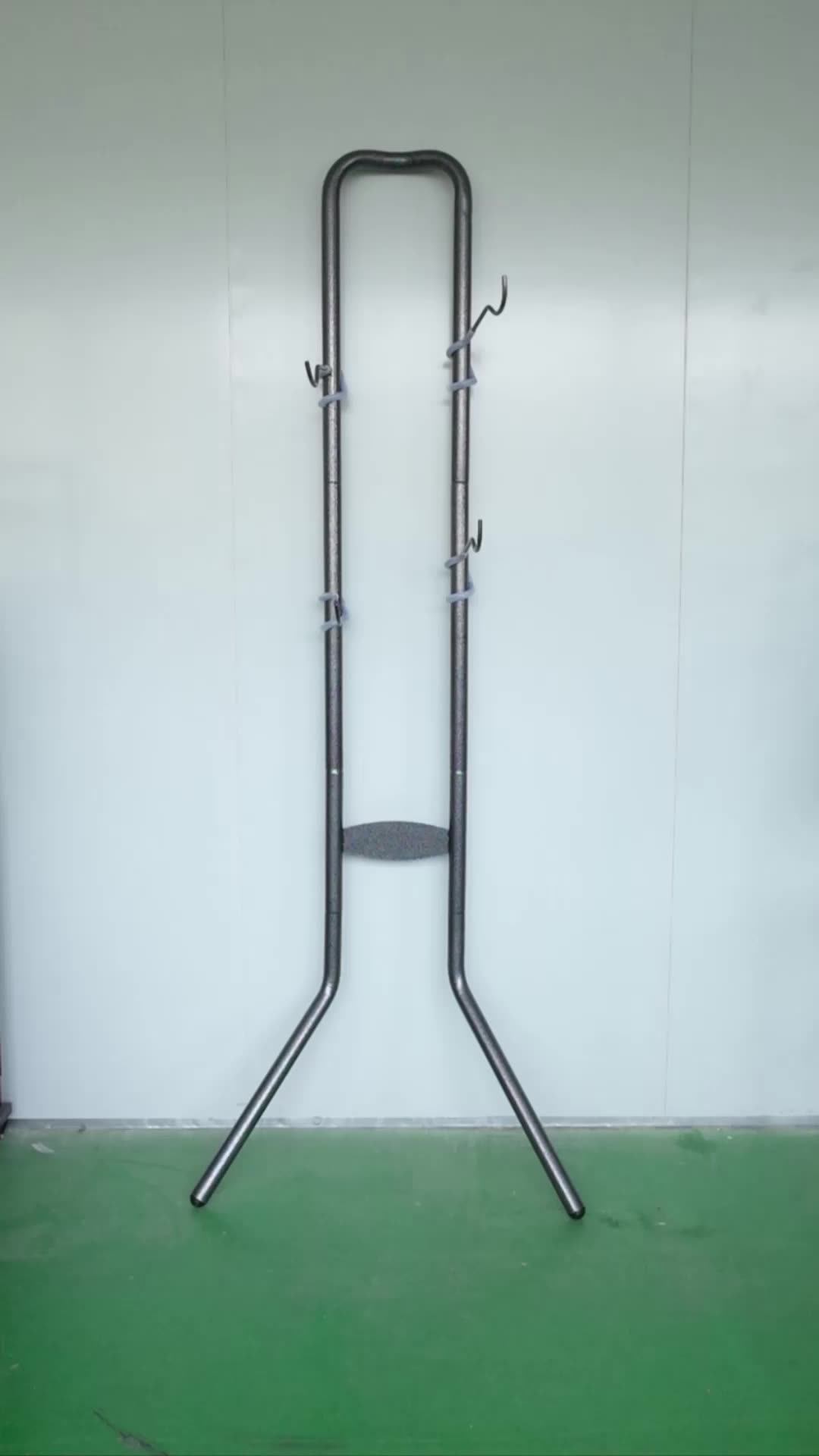 2 Bike Gravity Stand Floor Adjustable Garage Indoor Bicycle Rack
