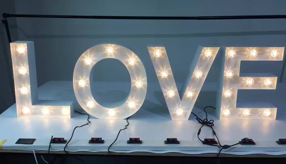 Outdoor 4ft 5ft Led Waterproof Light Up Marquee Letters Sign With