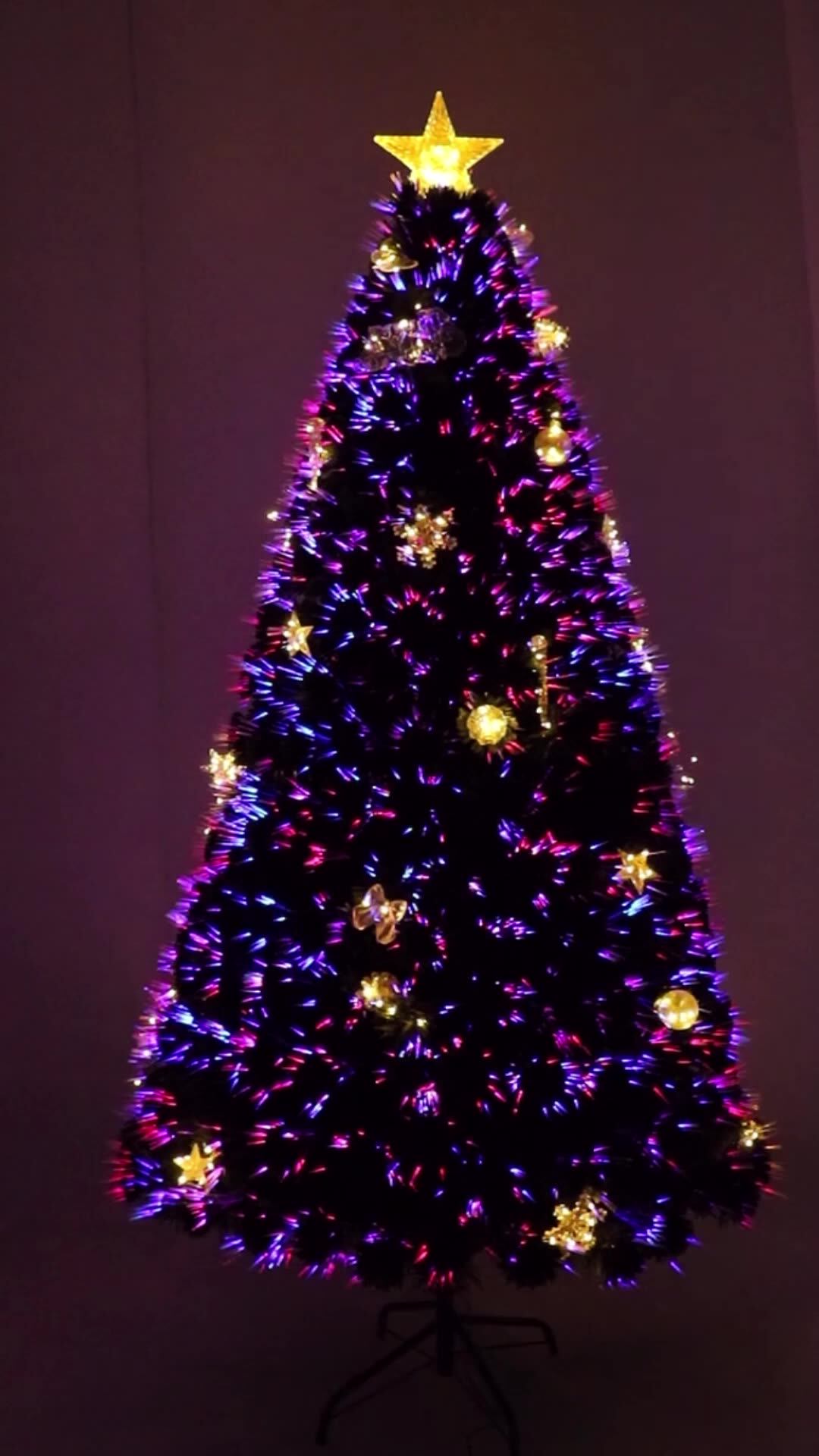 6ft Green Artificial Fiber Optical Christmas Trees With Flashing Led