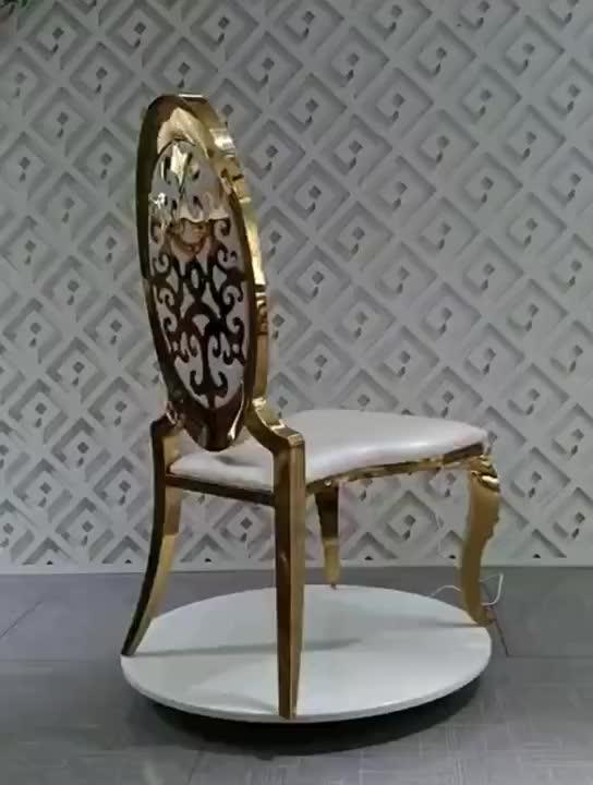 Commercial Hotel Furniture Metal Frame Oval Back Fancy Wedding Throne