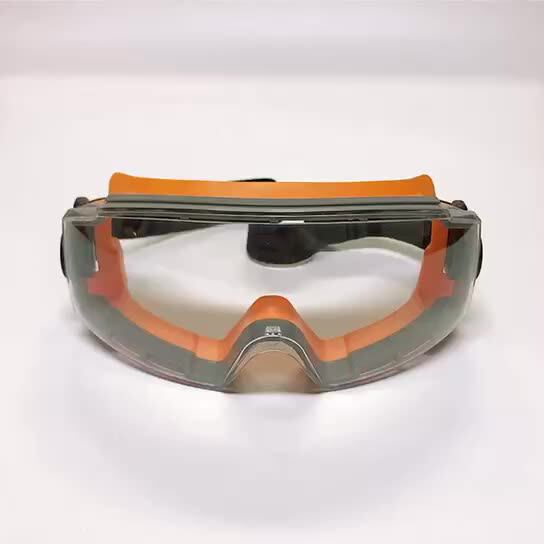 Transparent Impact Resistant Antifog Lab Chemical Safety Glasses