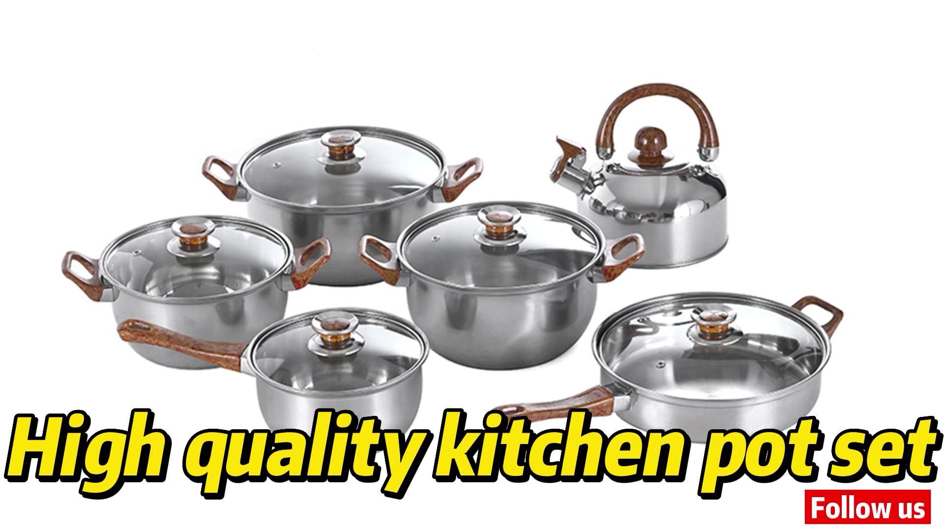 12 Pcs Stainless Steel Cookware Set Induction Hot Pot Cooking Pot And