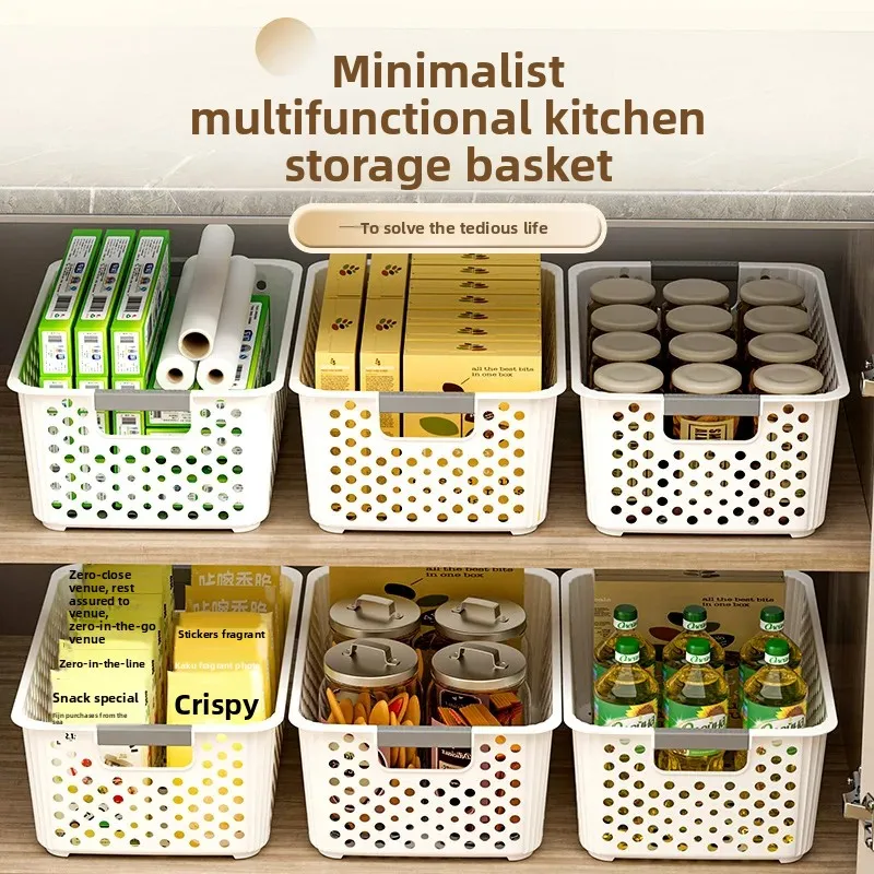 Wholesale Plastic Storage Baskets in Bulk, Household Kitchen Draining Baskets, Multifunctional Hollow-Out Portable Storage Boxes