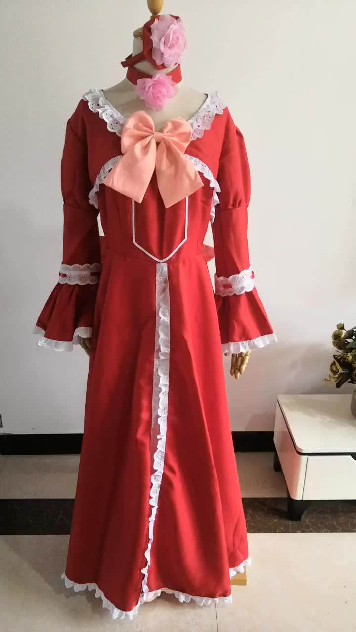 Black Butler Kuroshitsuji Elizabeth Cosplay Costume Red Fancy Dress Lolita Dress Halloween Costumes for Women Custom Any Size