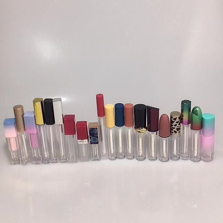 5,10ml Rose Gold Glass Roller Ball Lip Gloss Tube Empty Clear Lipgloss