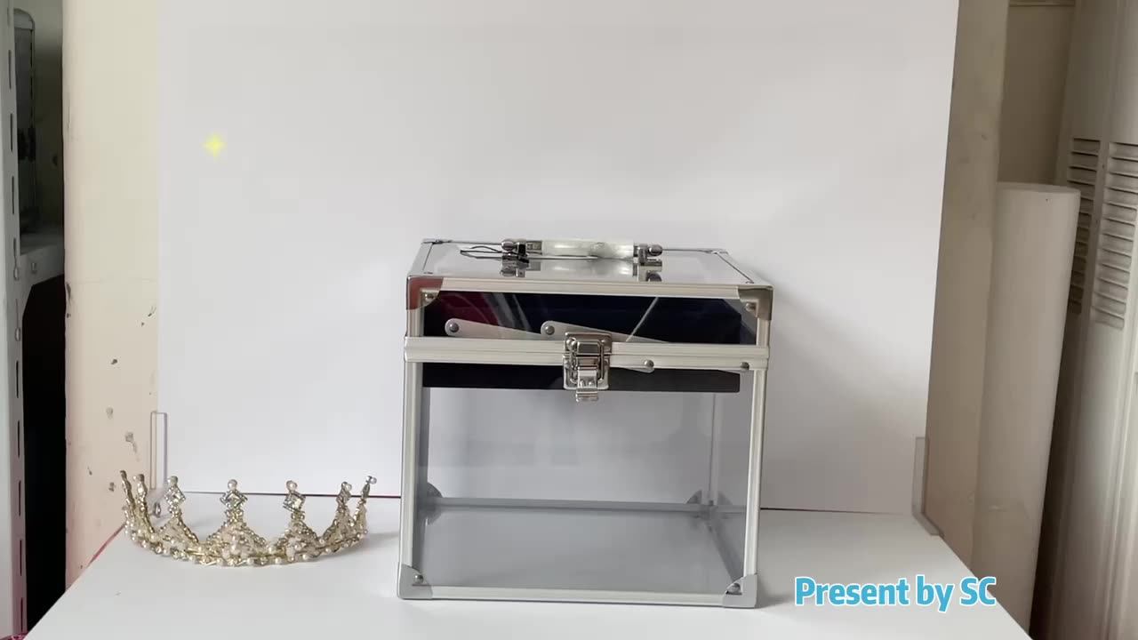 Travel Acrylic Tiaras Case With Sash Tray 9 Inch Tiara Pageant Crown