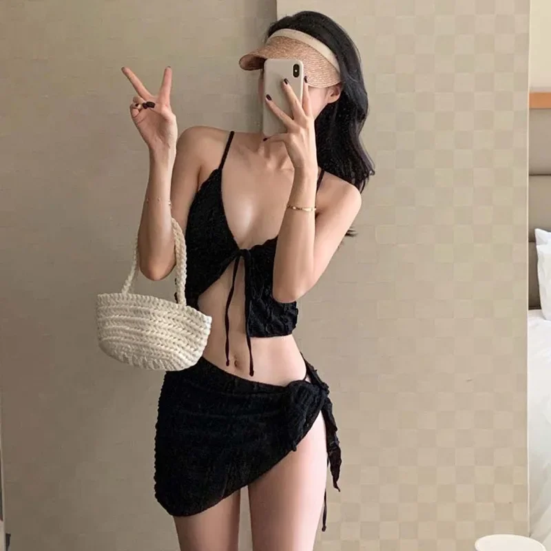 Брендовый sexy купальный комплект, комплект из 3 предметов, корейский стиль