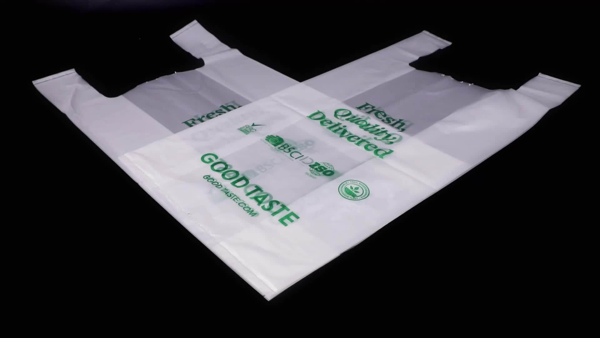 Bio Bag Custom Compostable Cornstarch Grocery Shopping Singlelayer