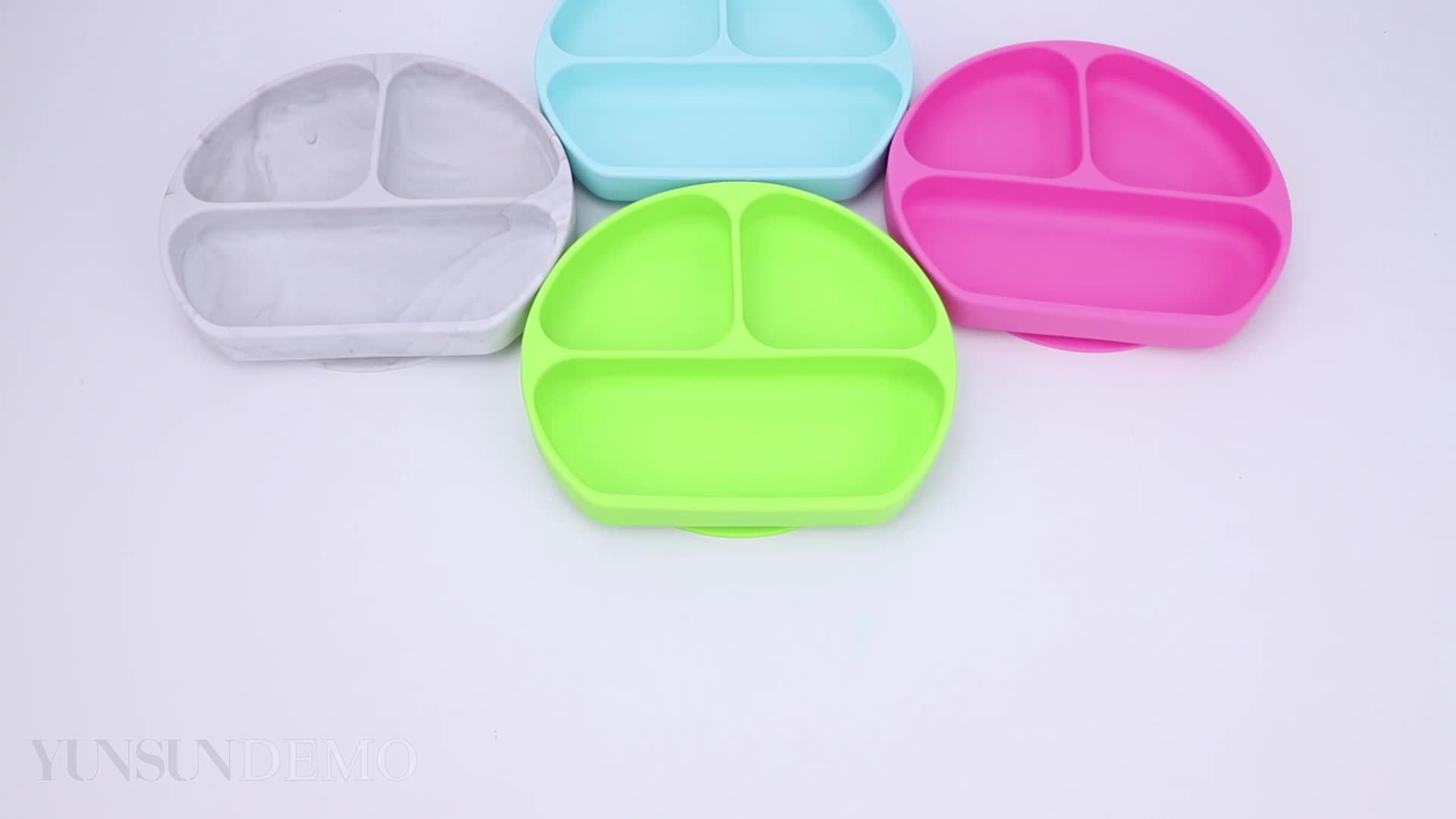 Bpa Free Eco Friendly Custom Print Logo Kids Toddler Divided Bowls Dish