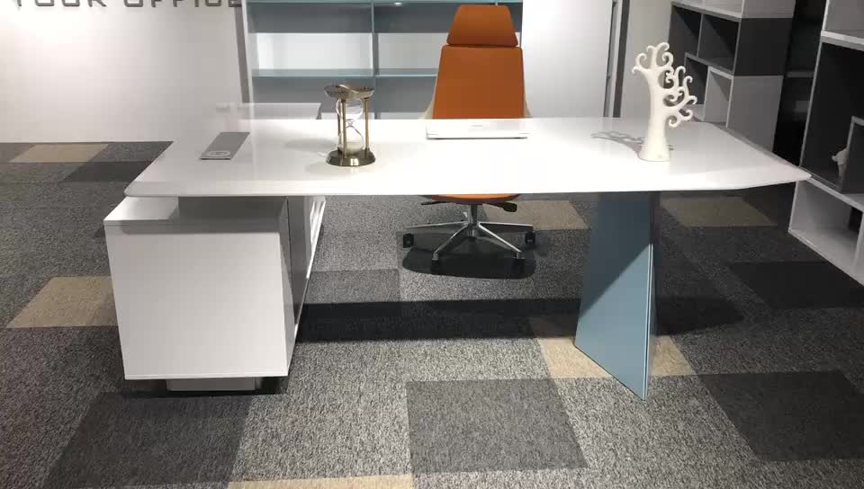 Glossy Baking Painting Office Desk