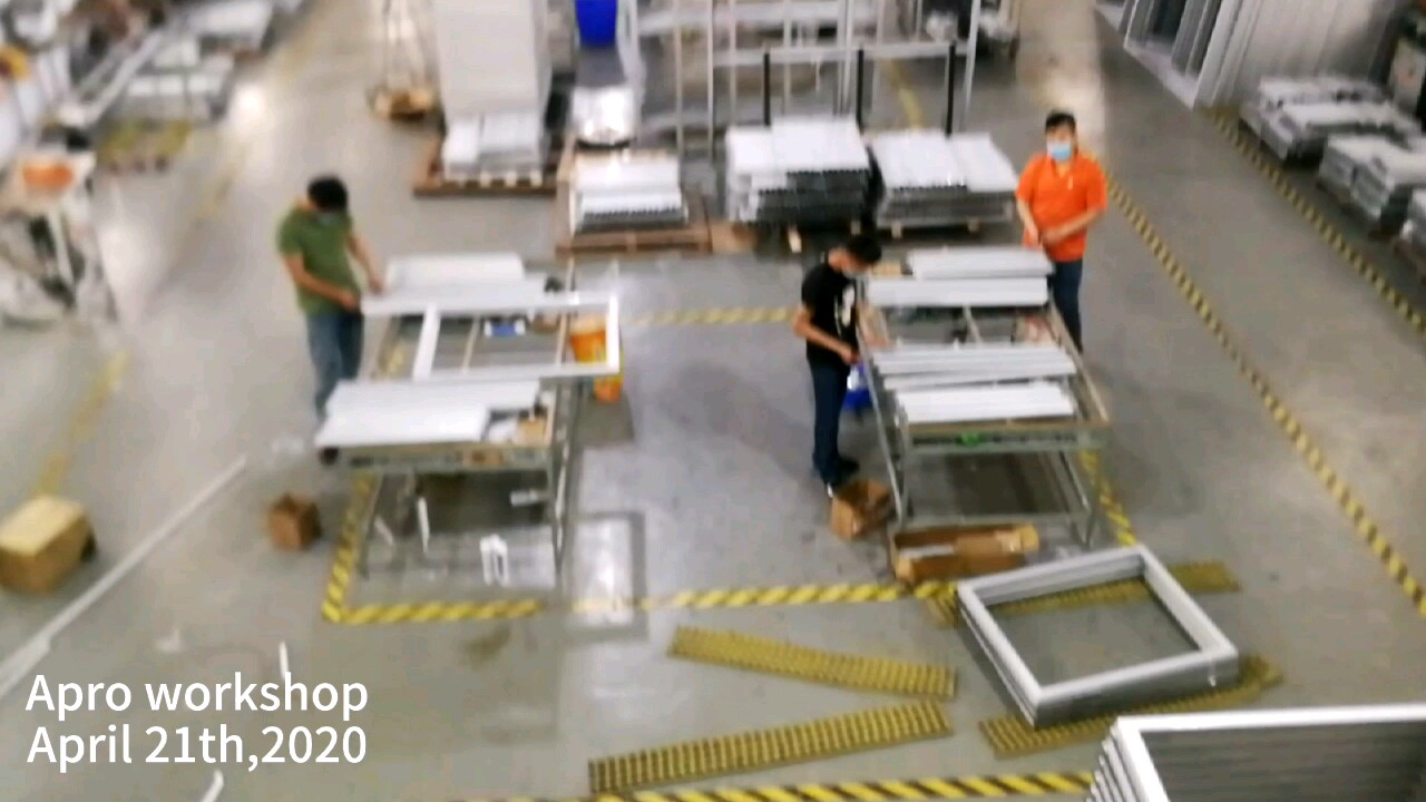 2 Panel Sliding Patio Washroom Triple Glazed Aluminium Spring Door