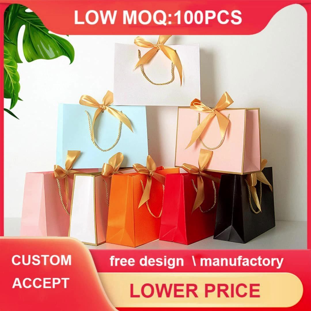 Luxury Euro Tote Paper Gift Bag Boutique Packaging Shopping Bag Wedding