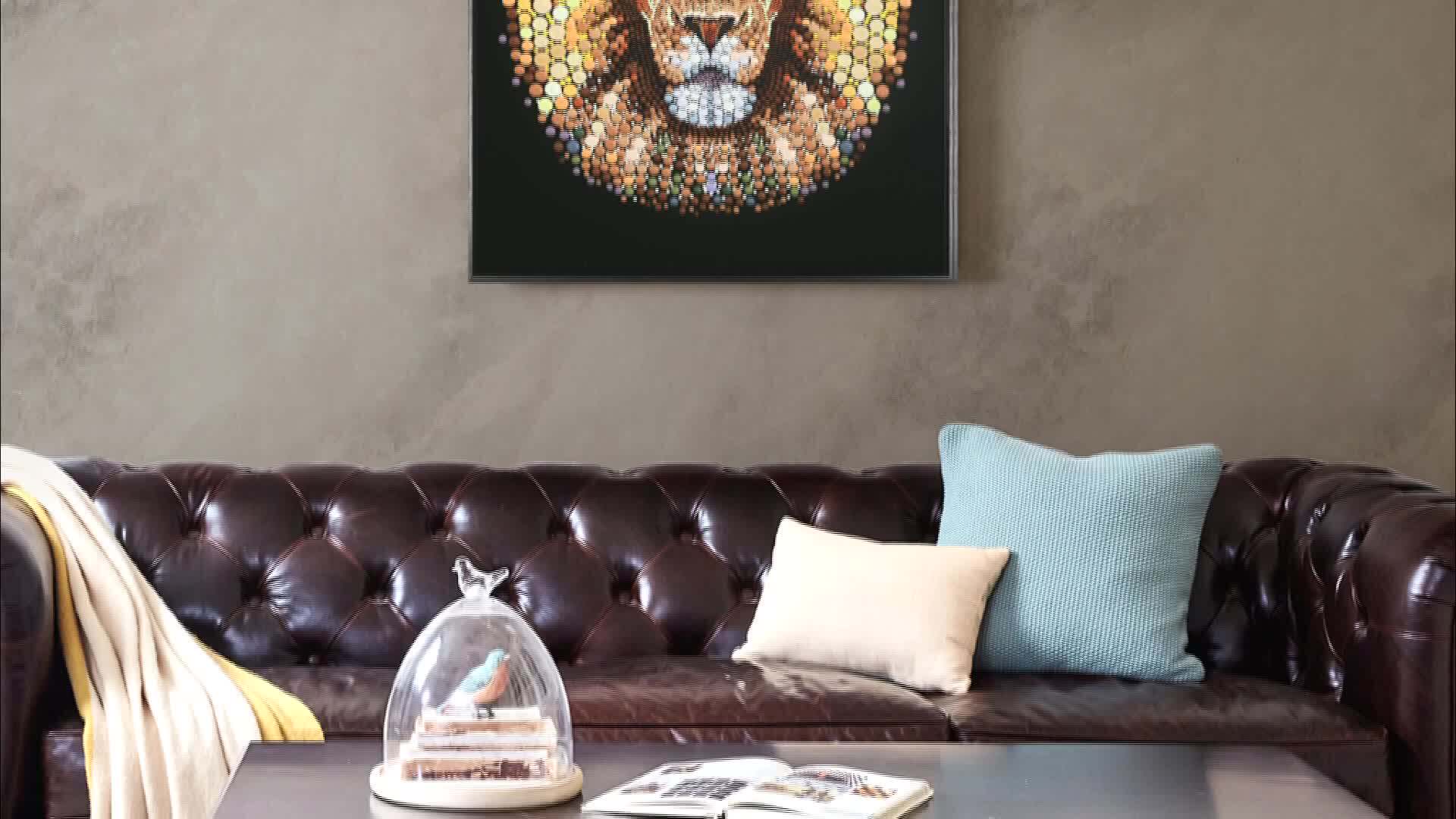 Animal Head Wall Decoration Ben Heine Animal Lion In Dot Circlsm