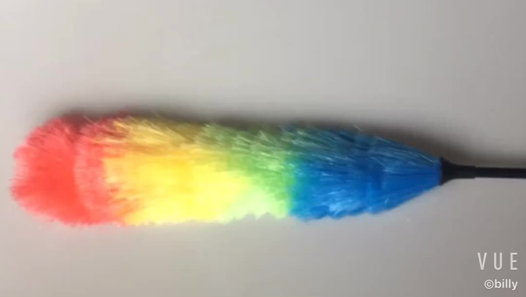 Fashion Rainbow Long Plastic Handle Feather Dusters,Removing Microfiber Magic Air Pp Duster