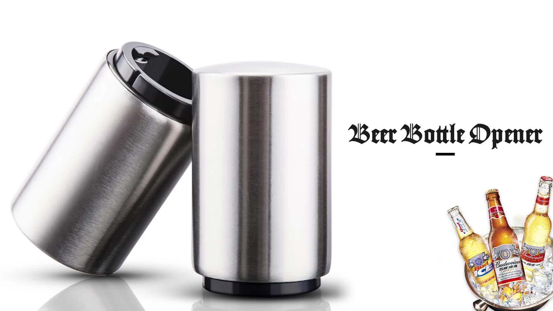 Amazon 2020 Customized Stainless Steel Bottle Cap Opener Push Down Beer Bottle Opener