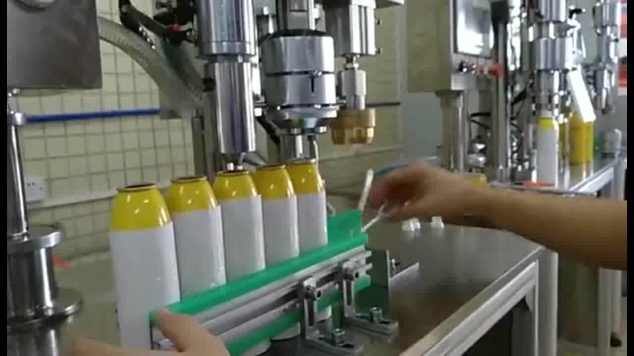 Semi Automatic 3 In 1 Aerosol Can Filling Machine / Air Freshener Sunscreen Spray Filling And