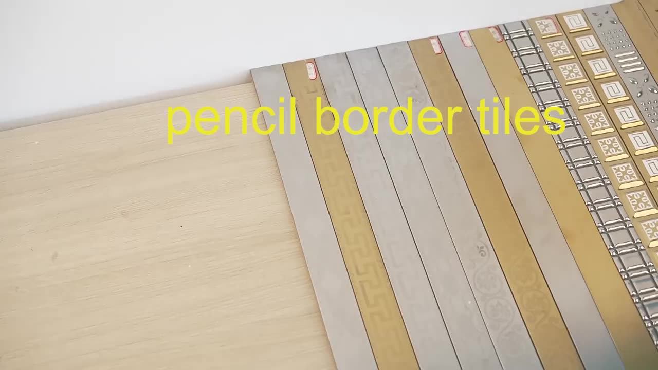 Decorative Golden Ceramic Kajaria Pencil Border Wall Tiles Border