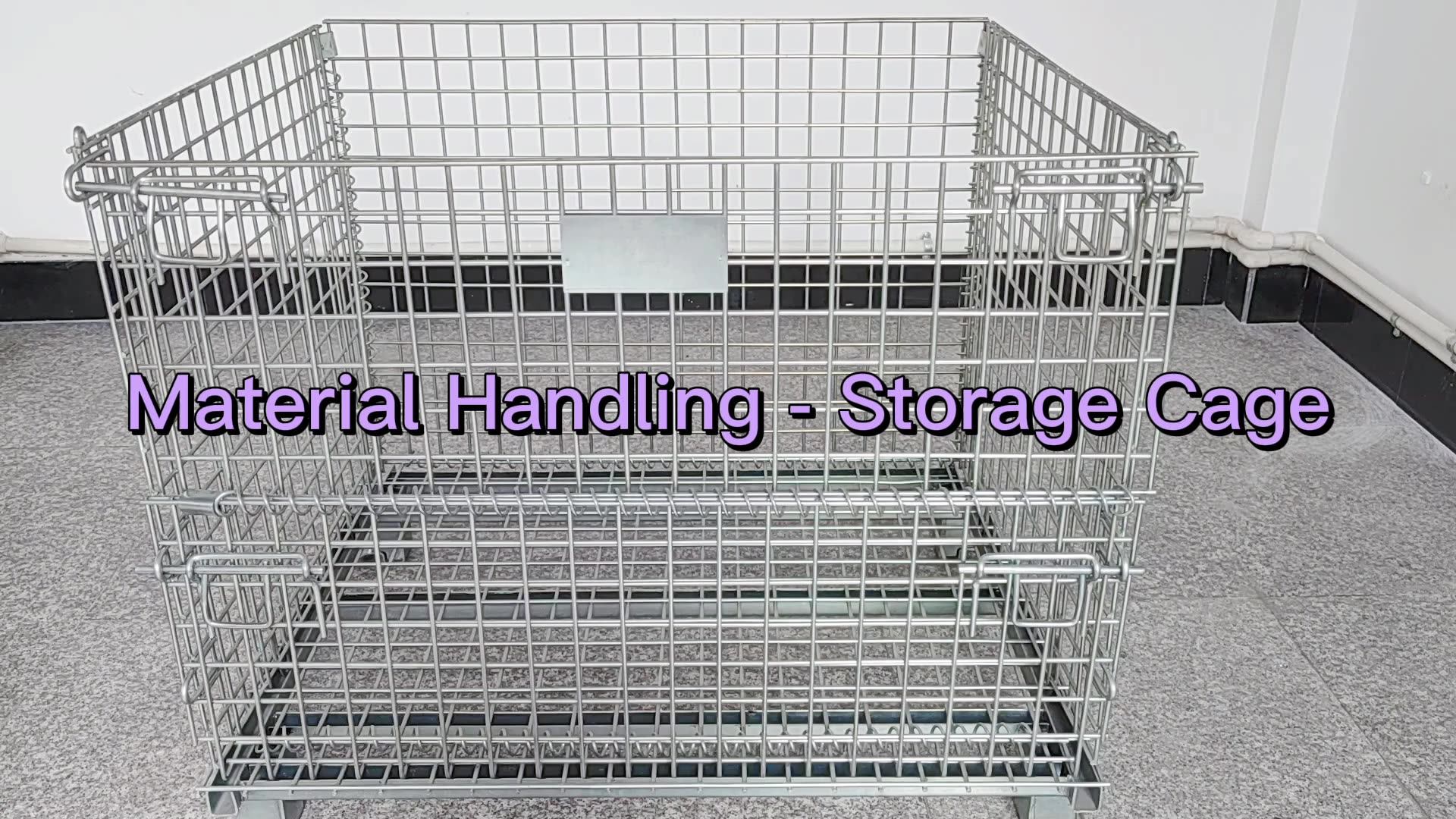 Warehouse Steel Storage Stackable Galvanized Metal Industrial Wire Mesh