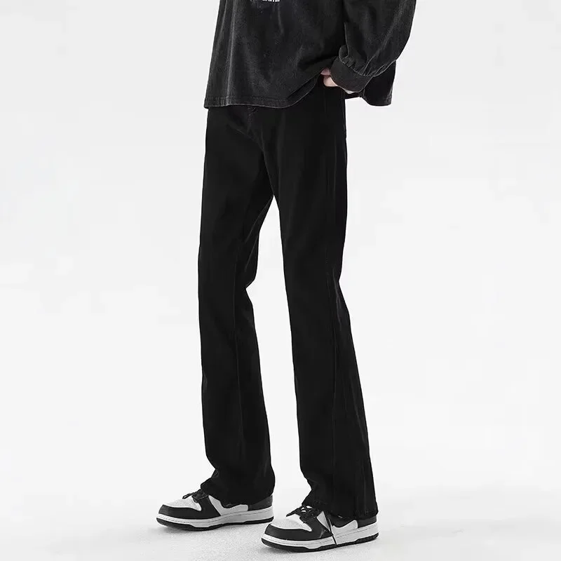 Men's 2024 New Jeans Men's Black American High Street Loose Pants Slightly Flared Pants Straight Men's Pants Men's Clothing