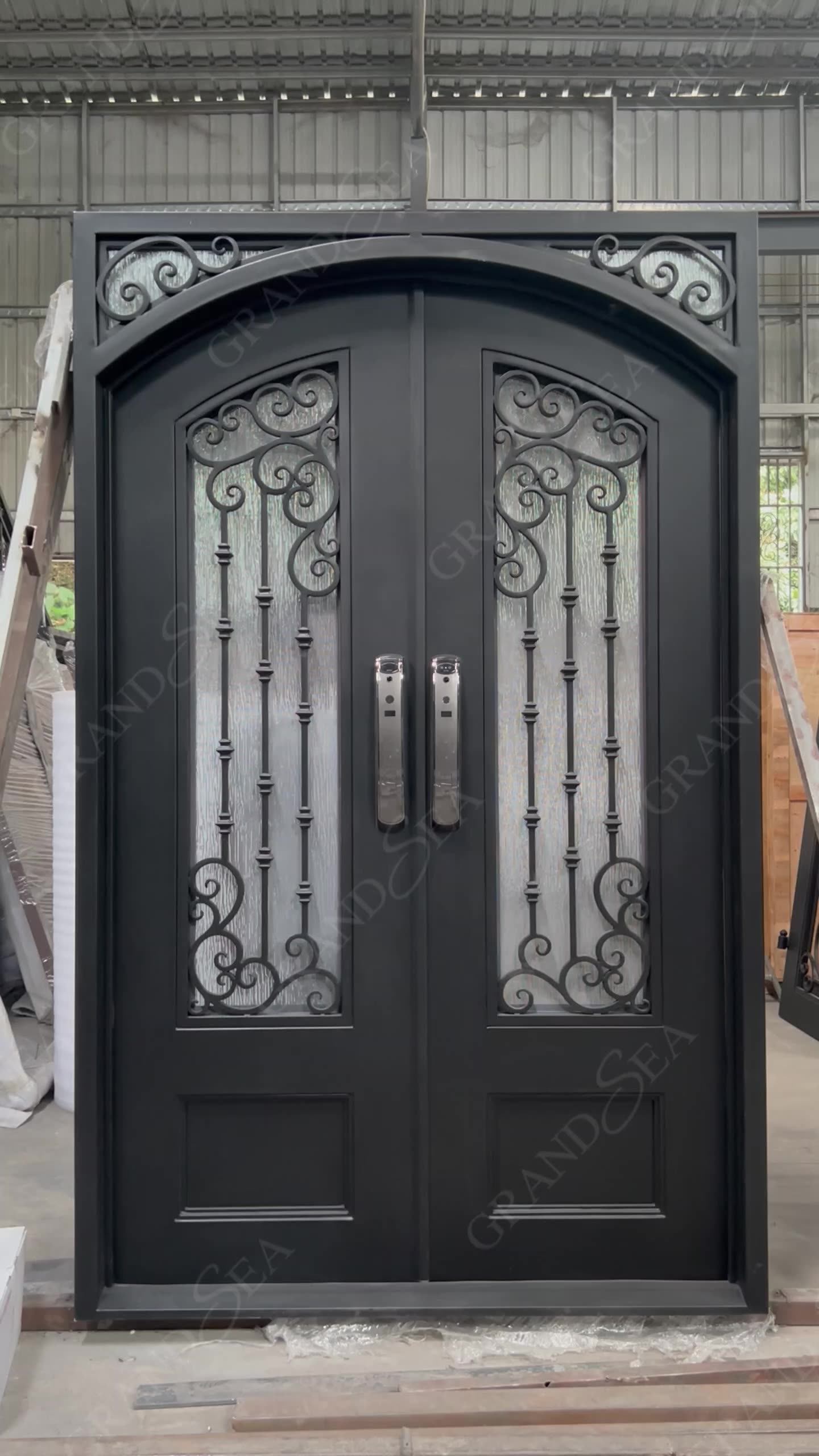Modern Galvanized Cast Iron Entry Door Design Entrance Security Wrought