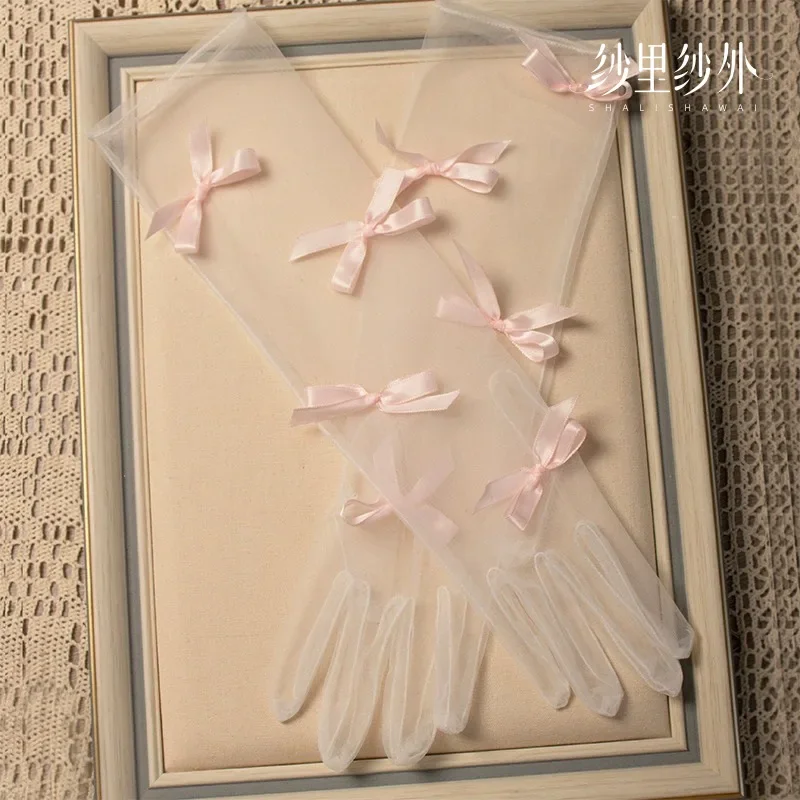 Universal fuchsia cute gloves for bride