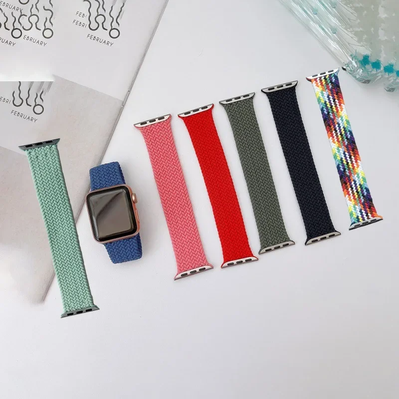 Suitable for Apple's new single-ring strap Iwatch8/7/se/6/5/432 one-piece nylon elastic