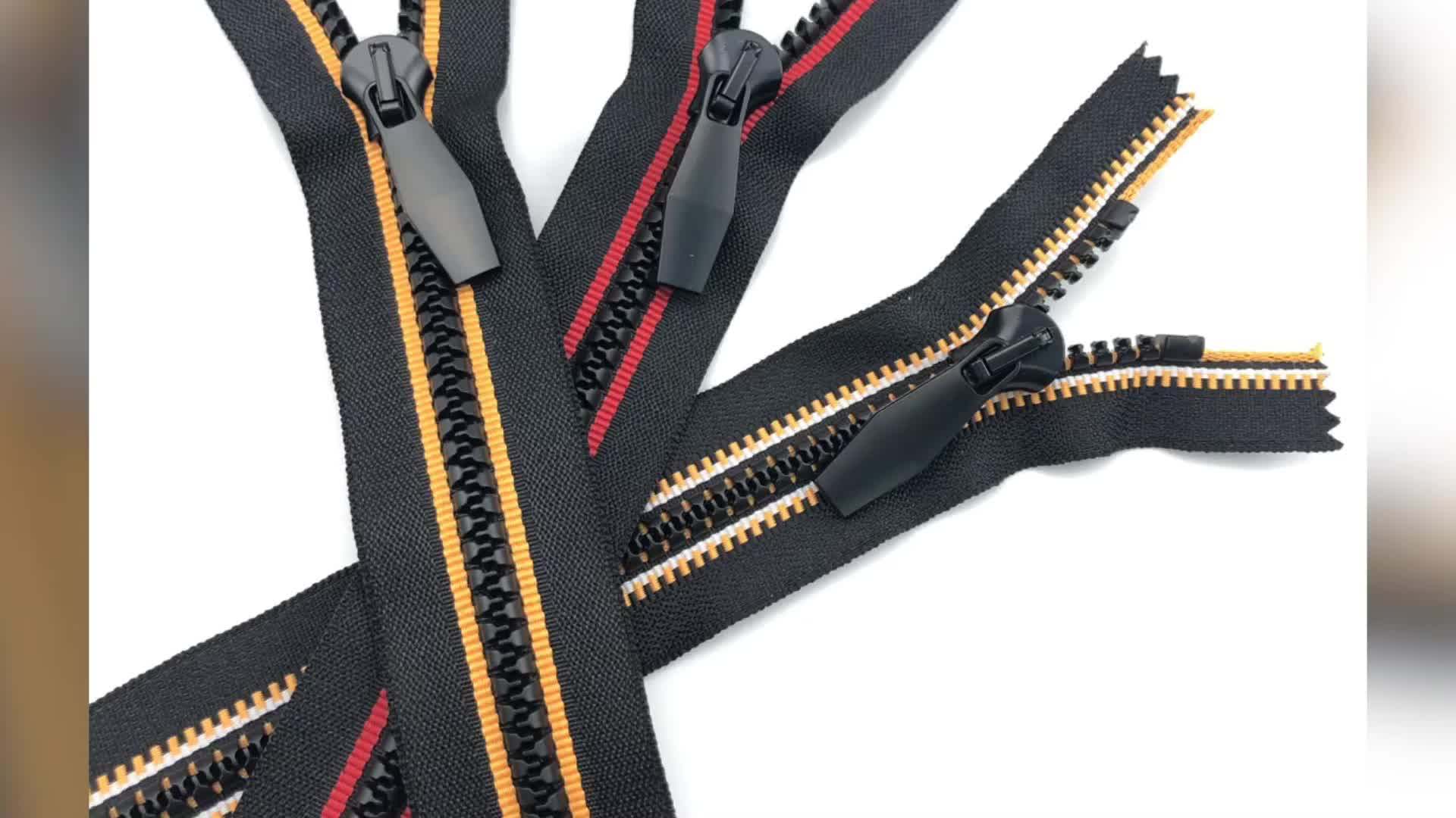 Reflective Zipper Custom Chain No 5 Closed End Resin Cylindrical Teeth