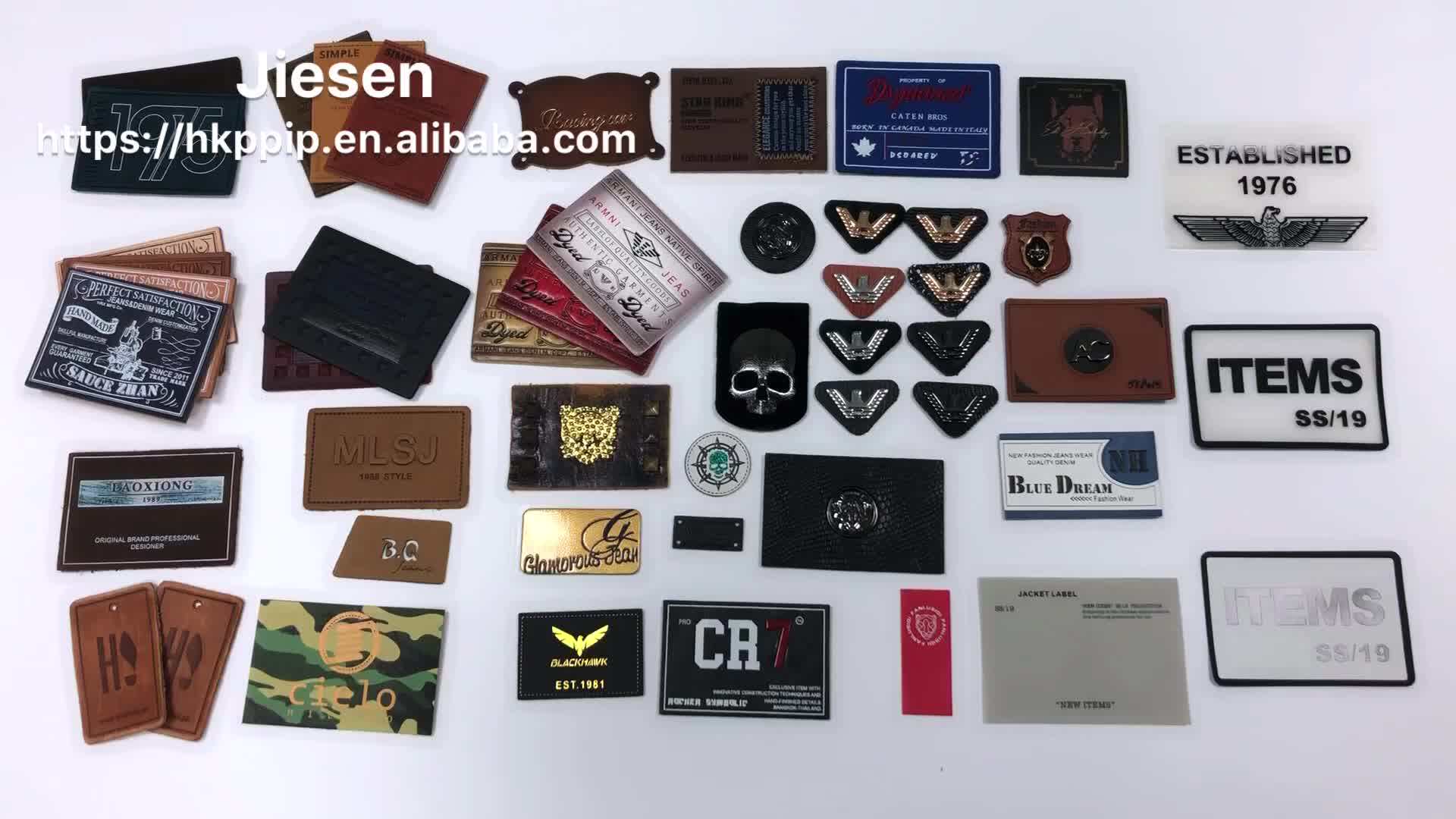 Heat Press Custom Logo Embossed Genuine Pu Leather Label Patches For