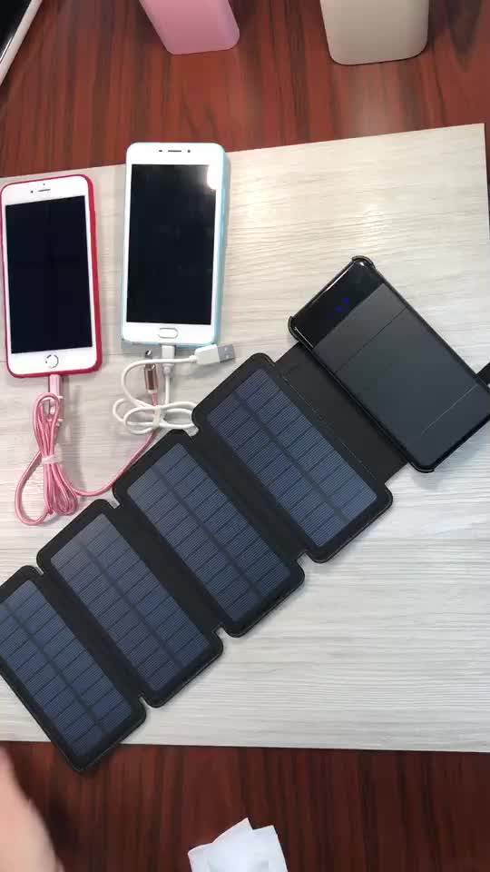 10000mah Detachable Solar Panels Powerbank 10000 Mah Portable Charger