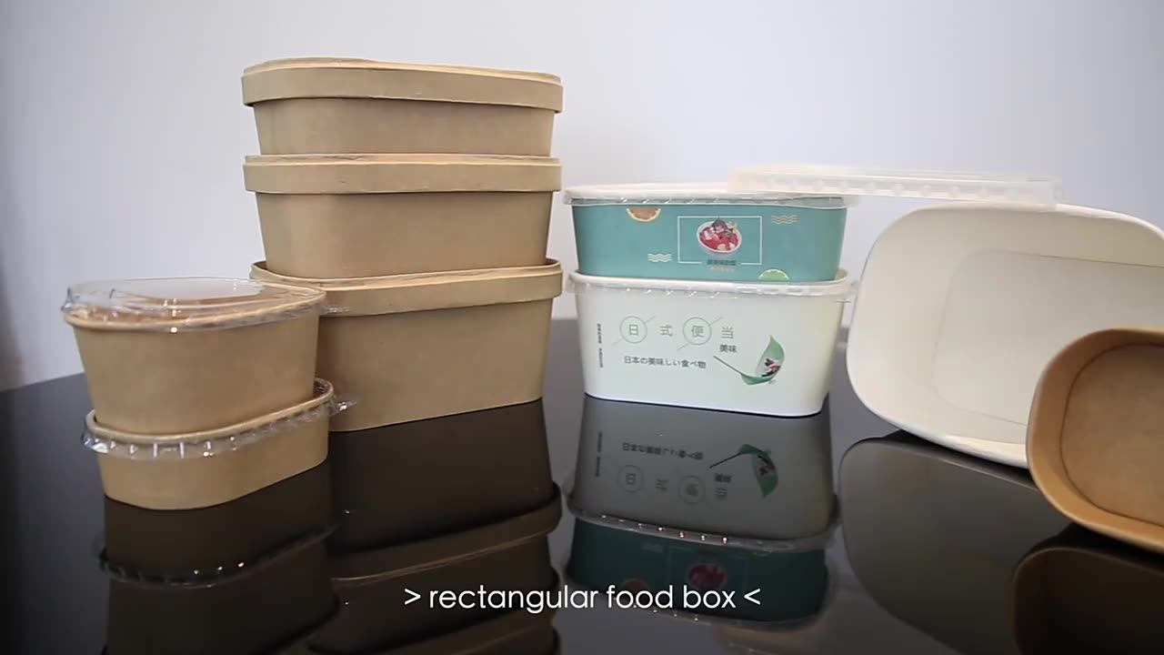 Recycled Custom Cardboard Takeaway Biodegradable Rectangular Paper Bowl