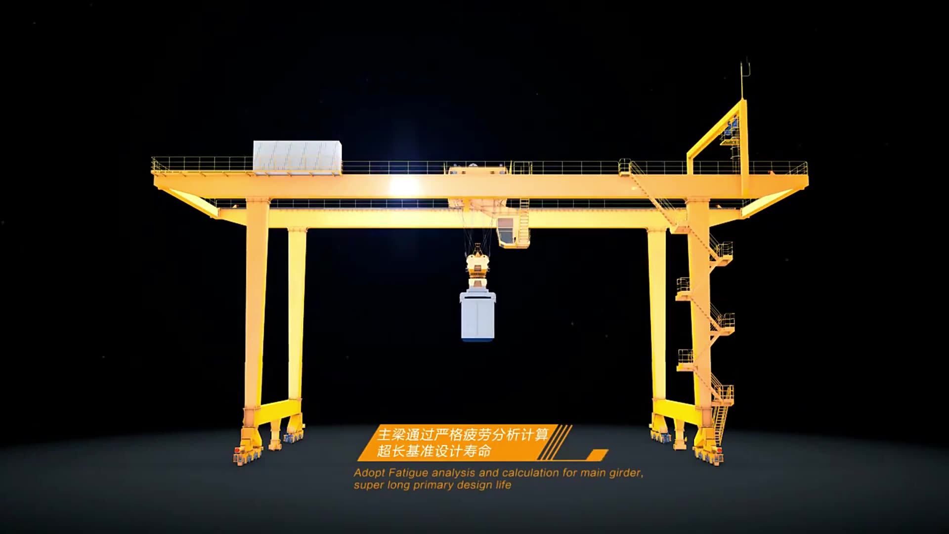 Double Girder Rmg Container Gantry Crane 20ft 40ft 45ft Rail Mounted