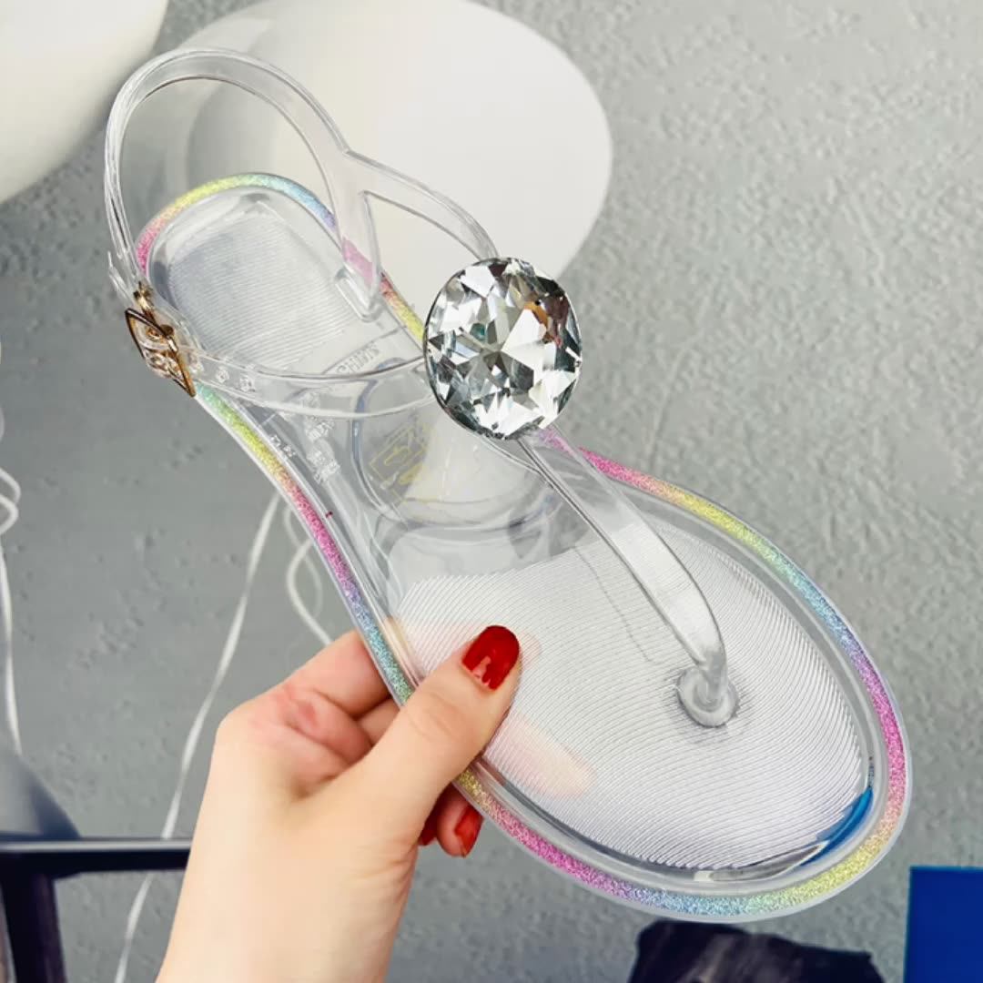 flat transparent sandals
