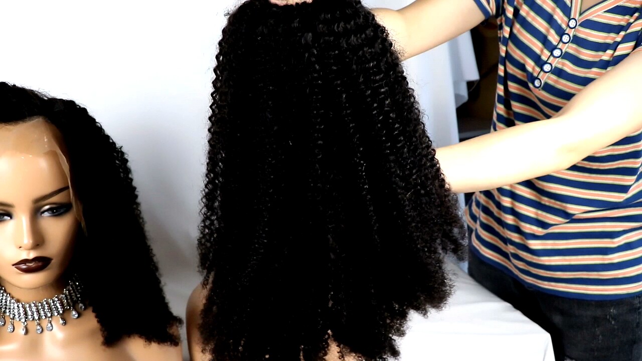 Wholesale Brazilian Kinky Curly Wig Pre Plucked With Baby Hair 13x4 Raw