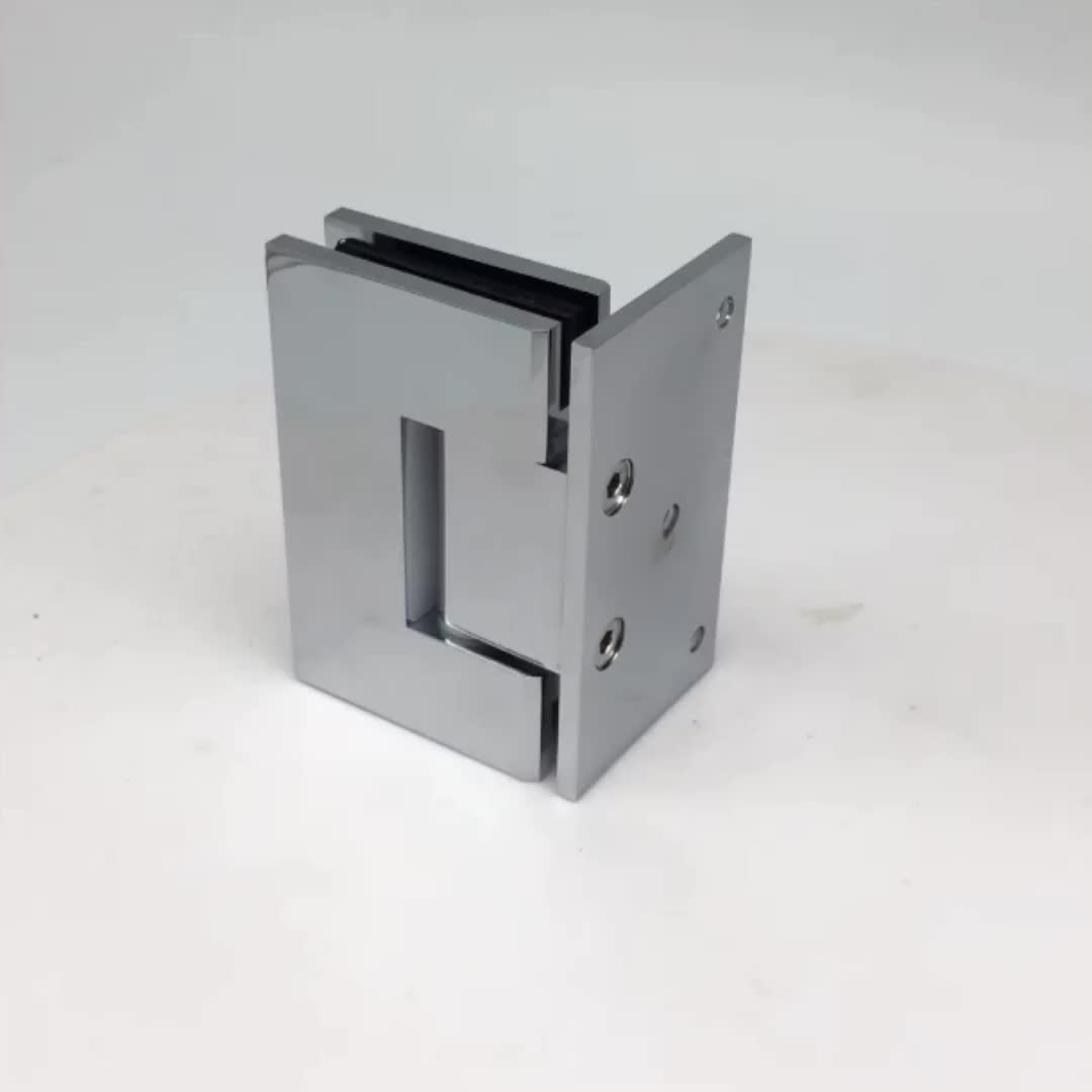 3 Holes Offset Base Brass Conceal 90 Degree Shower Wall Glass Door