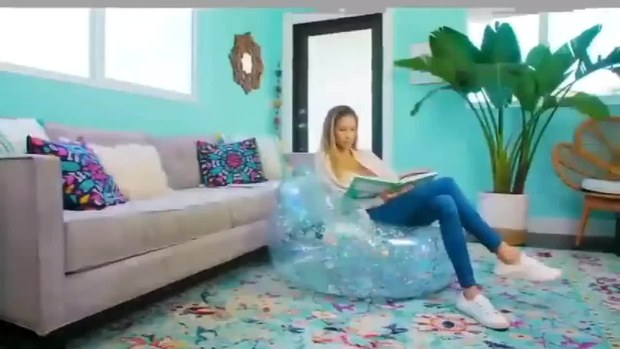 100cm Hot Product Glitter Clear Inflatable Single Air Sofa Chair Buy Clear Inflatable Chair