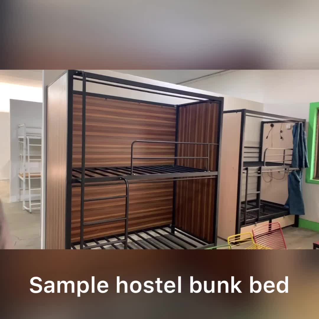 Tuv Supplier Safe Stainless Private Hotel Hostel Bunk Bed Hotel Capsule With Curtain Under