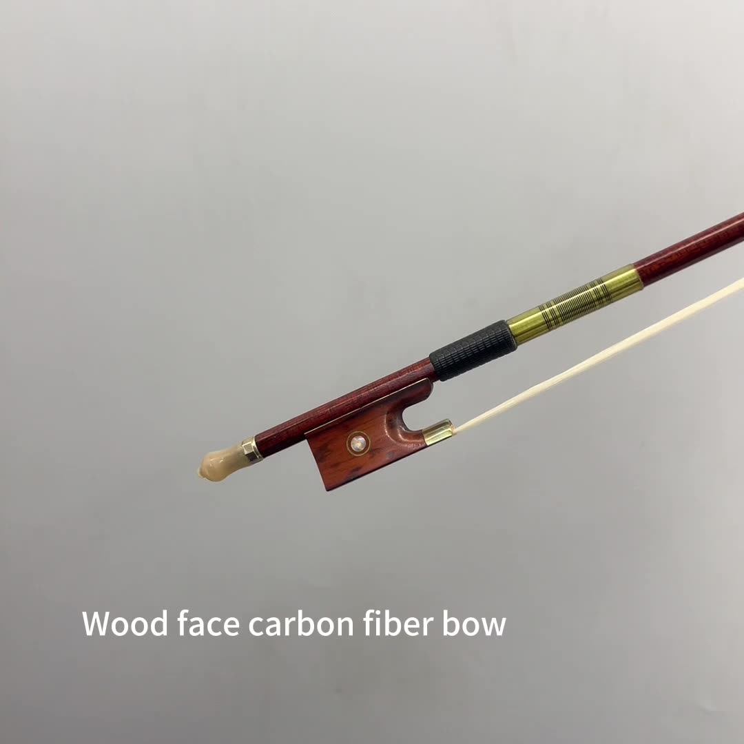 44 Wood Face Carbon Fiber Violin Bow Handmade Professional Violin Bow 4
