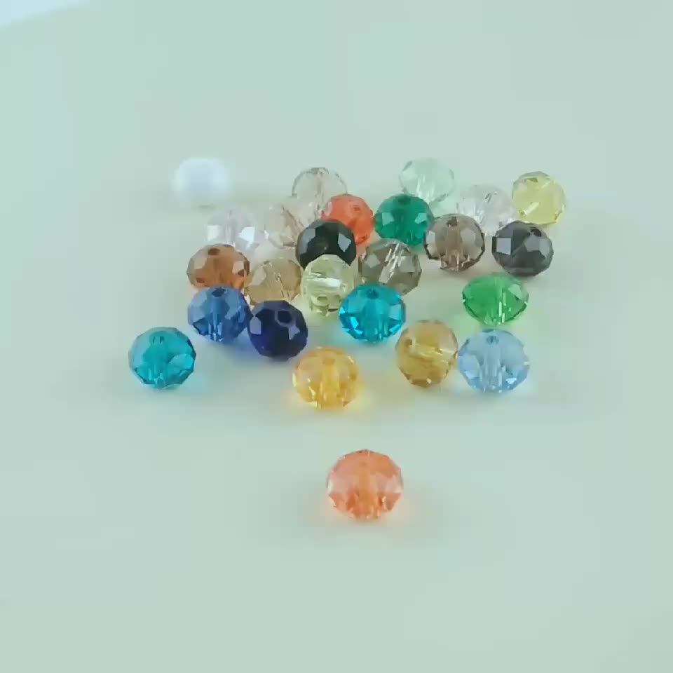 10 Strands/lot Clear Ab Crystal Faceted Rock Rondelle Beads Cheap Loose