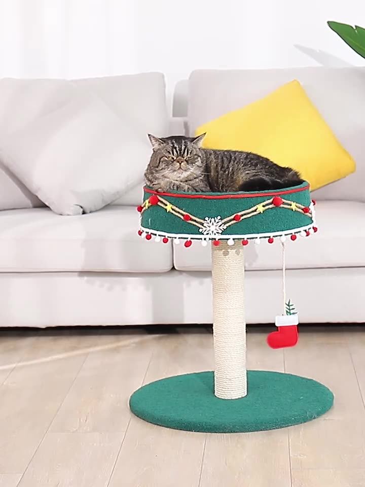 Hot Selling Corrugated Cardboard Cat Scratcher Christmas Tree Pet